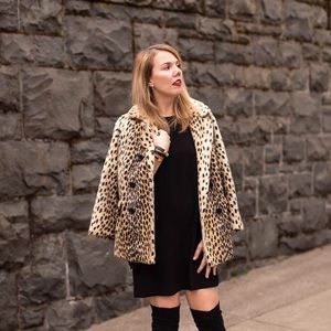 Zara black split cape sleeve shift dress M